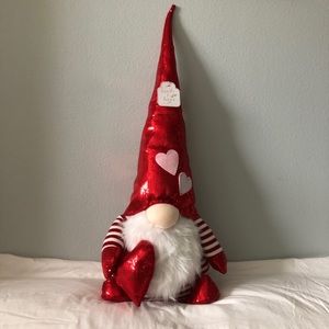 SOLD✨VALENTINES DAY XL Striped Sequins Gnome Heart